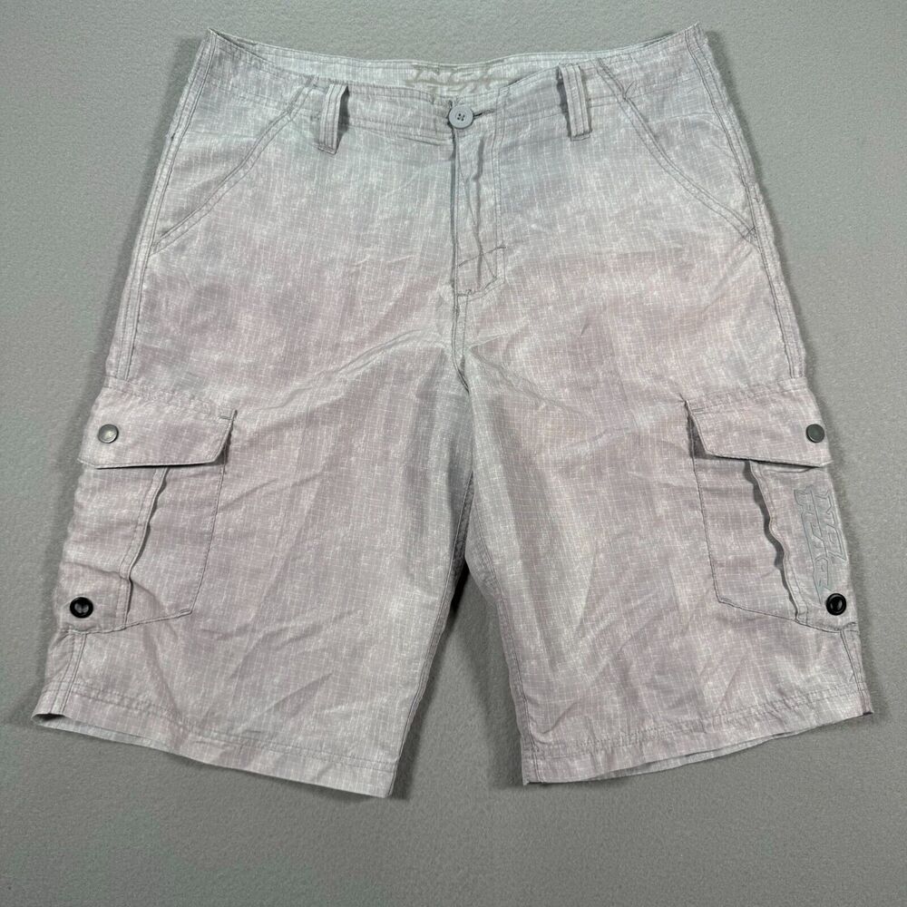 Vintage No‎ Fear Shorts Mens 34 Gray Flat Cargo Pockets Baggy Casual Streetwear